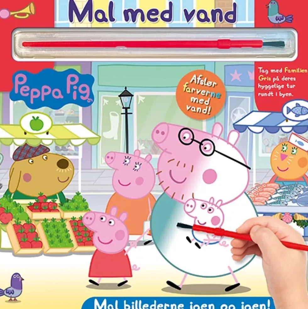 Peppa Pig - Mal med vand - Gurli Gris (bog med pensel - farvelæg igen og igen)