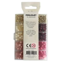 Perler æske matte blomme/rosa/guld/offwhite tone i tone mix