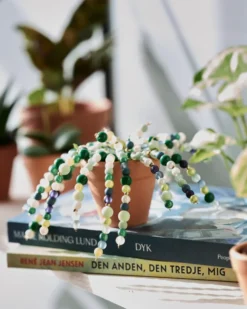 Perler æske matte grøn/blå/guld/offwhite tone i tone mix