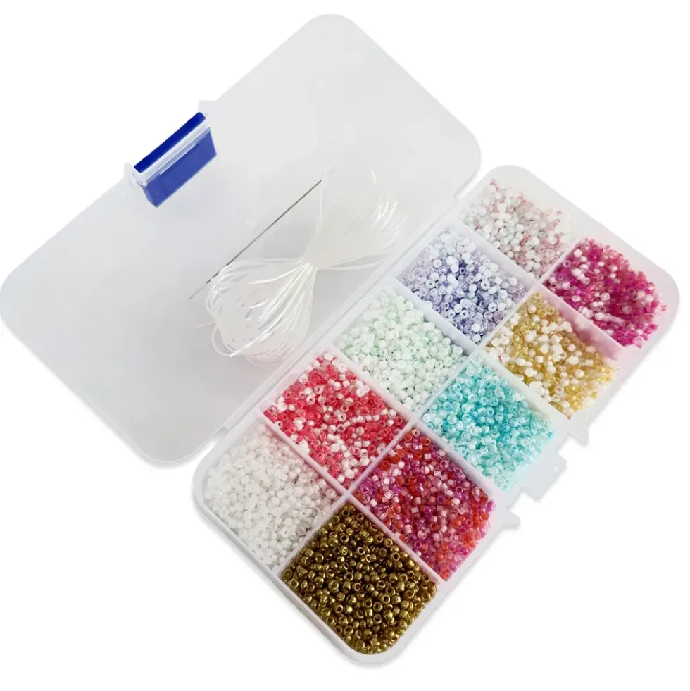Perler æske pastel ass farver inkl. nål/tråd