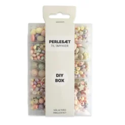 Perler æske pastel/former ass farver inkl. nål/tråd