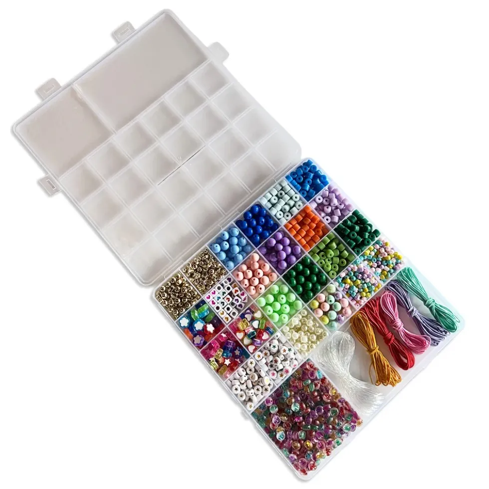 Perler æske trendy mix blå/lysegrøn/rosa/bogstaver nål/tråd