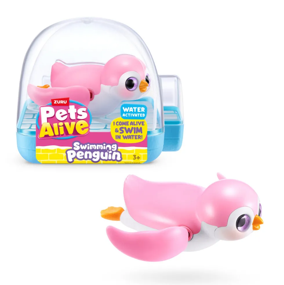 Pets alive swimming penguin ass