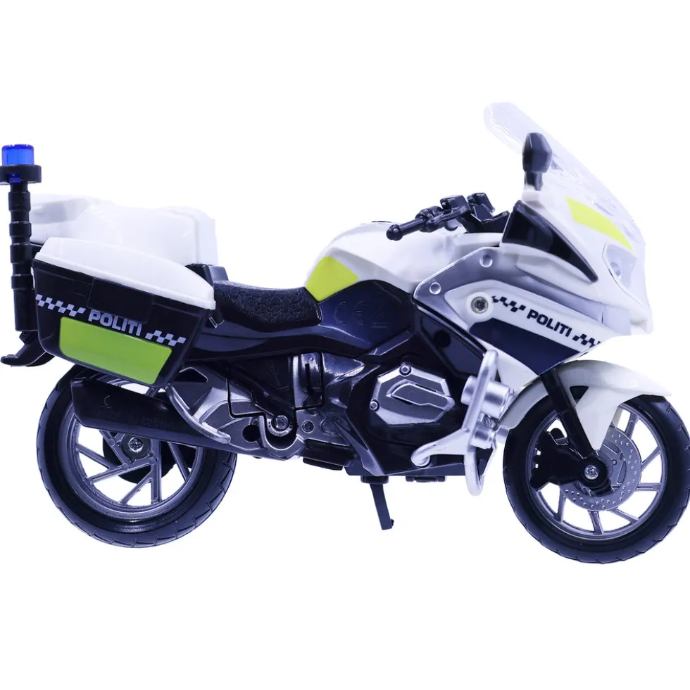Politimotorcykel med lys og lyd 18 cm