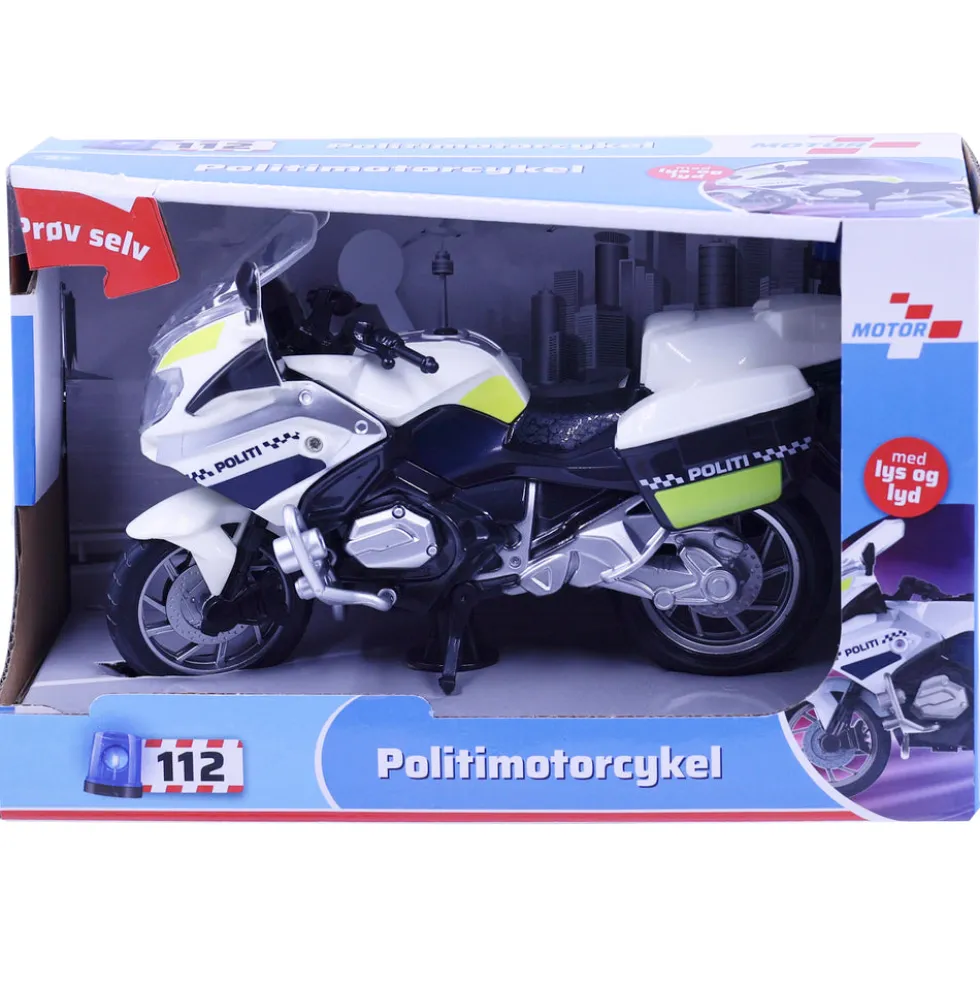 Politimotorcykel med lys og lyd 18 cm