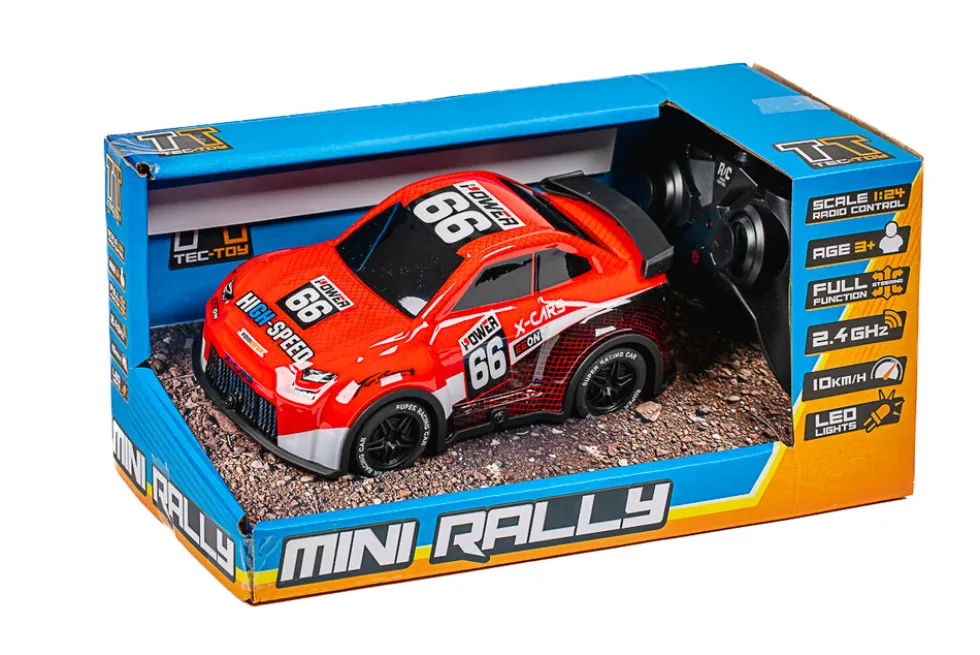 RC Mini Rally 1:24 2,4GHz med lyd, rød
