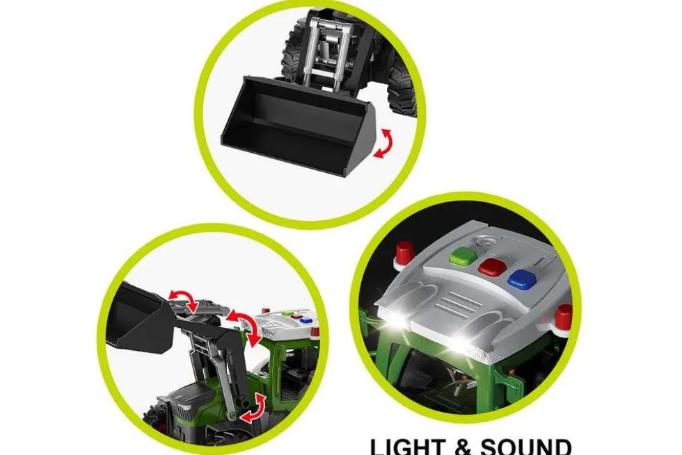RC traktor med anhænger og lys