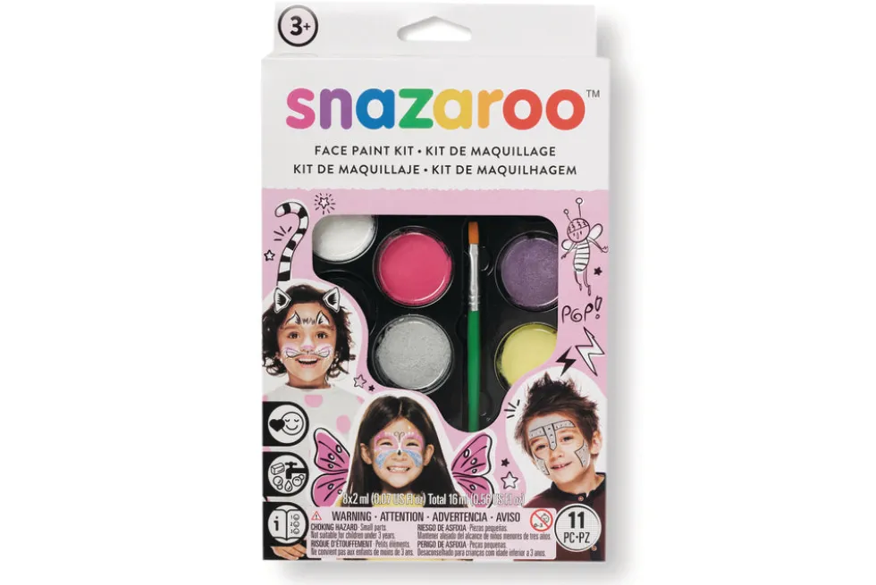 Sminkefarvesæt 10 dele og hæfte pink