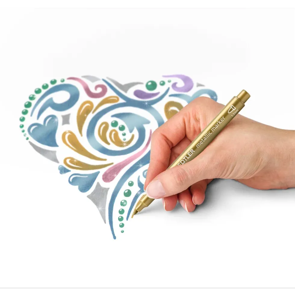 Staedtler metallic pen 10 ass farver med rund spids