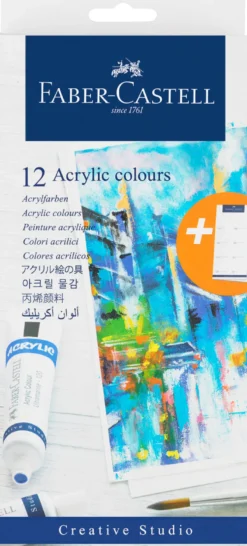 Startsæt goldFaber akryl farver 12 ass