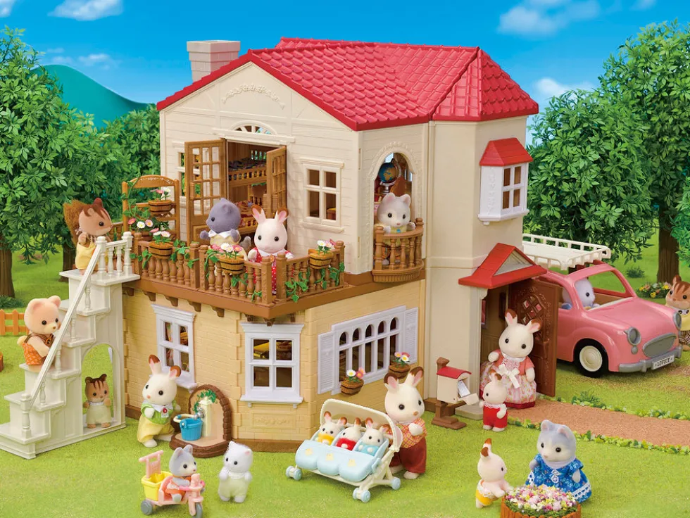 Sylvanian Families Byhus med Lys - med hemmeligt loftsrum