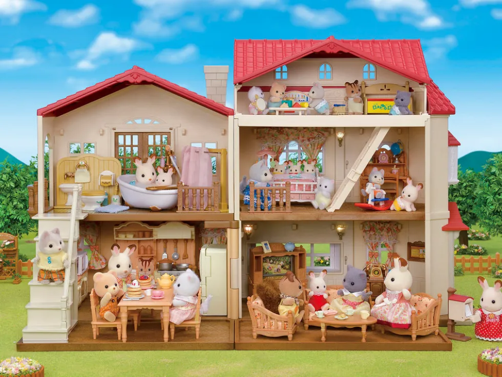 Sylvanian Families Byhus med Lys - med hemmeligt loftsrum