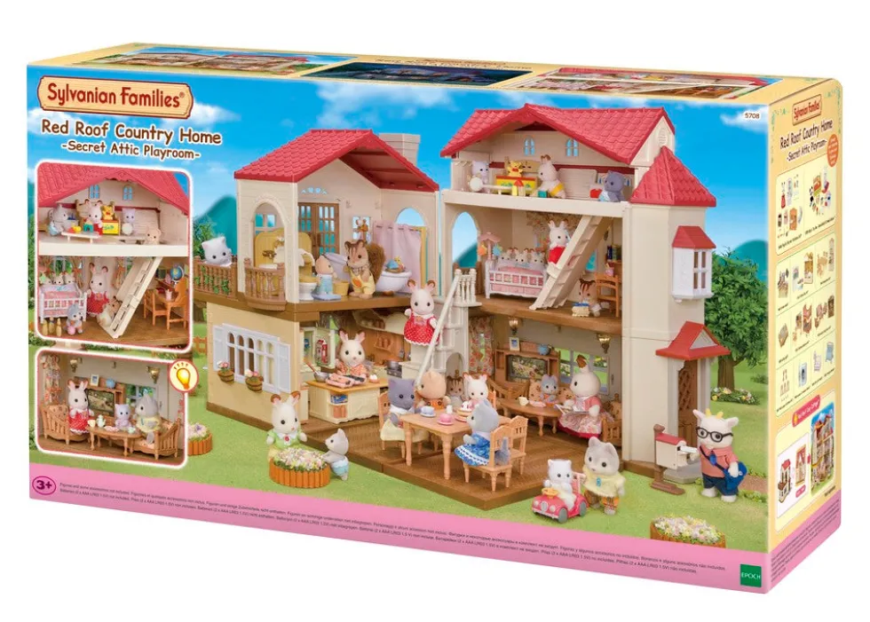 Sylvanian Families Byhus med Lys - med hemmeligt loftsrum