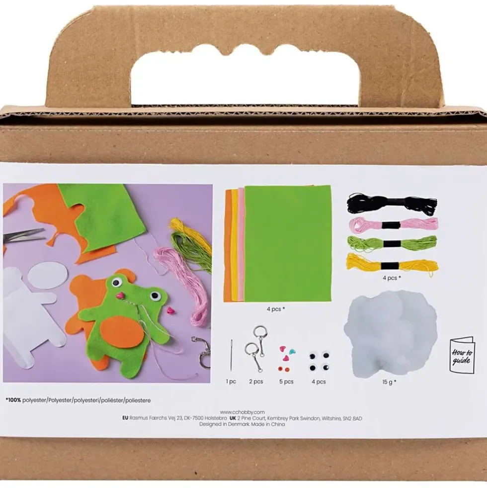 Syning Mini DIY Kit Frø og bamse ass. Farver