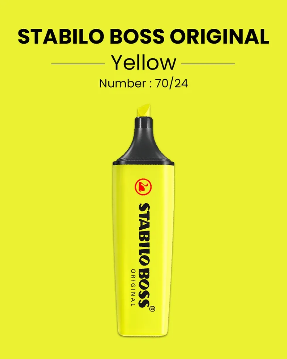 Tekstmarker Stabilo boss gul 24