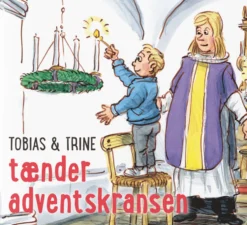 Tobias & Trine tænder adventskransen