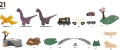 Togbanesæt med dinosaurer