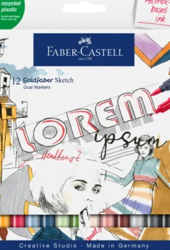 Tusser dobbelt Sketch Goldfaber 12 ass