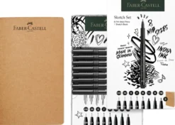 Tusser Pitt Artist Faber Castell 8 Ass + Sketchbook