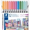 Tusser tyk/tynd Staedtler 12 stk Pastel
