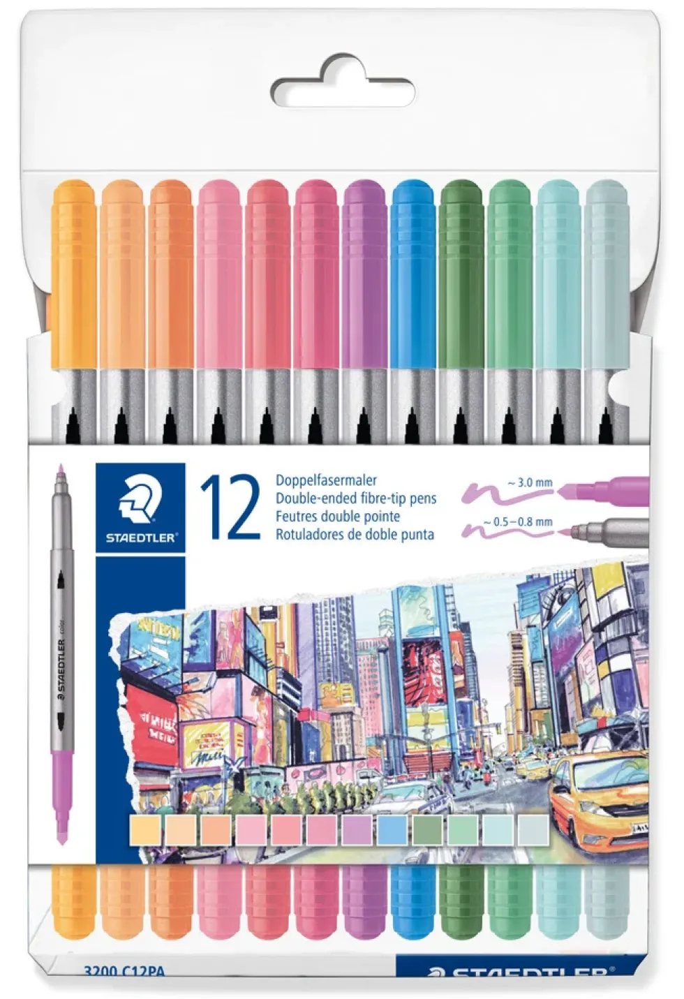 Tusser tyk/tynd Staedtler 12 stk Pastel