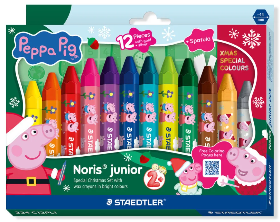 Vokskridt Staedtler Gurli Gris 12 stk ass farver